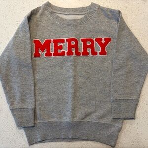 3T Sweet Wink Gray Sweatshirt with Red 'Merry' Design